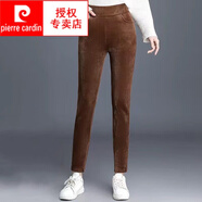 皮爾卡丹（pierre cardin）秋冬新款女褲加絨加厚褲子外穿棉褲女直筒褲子女寬松休閑褲 燈芯絨棕【不加絨】款1 L95-105斤