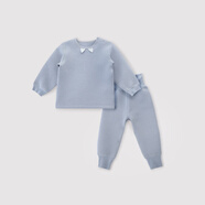 巴厘小豬兒童家居服春秋女童內(nèi)衣套裝男童秋衣秋褲嬰兒衣服兩 靜謐藍(lán) 90 cm
