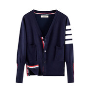 NUKM2025春秋tb男女針織開(kāi)衫新款韓版外搭學(xué)院風(fēng)情侶寬松毛衣外套女潮 寶藍色開(kāi)衫 M 90-105