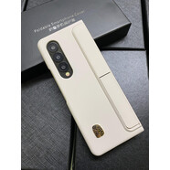 三星（SAMSUNG）【品牌原裝】三星Fold3/4/5手機殼w23/w24帶支架筆槽原裝Spen 【云金粉】不帶筆 心系天下支架殼 三星Galaxy Z Fold3