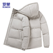 羅蒙（ROMON）棉服男冬季保暖休閑百搭棉衣連帽外套棉襖男裝MY403 卡其 XL 