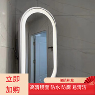 三棲虎橢圓鏡鏡衛(wèi)生間對(duì)角可旋轉(zhuǎn)定制墻角掛鏡橢形側(cè)邊拐角鏡店浴 白色可旋轉(zhuǎn)30*60三色燈帶觸摸