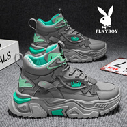 花花公子鞋子男款男鞋2025秋冬季新款透氣休閑運動(dòng)老爹鞋男士棉鞋板鞋男 灰色 CPL1256231 38
