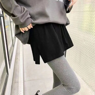 琪爾達(dá)蒙小屁簾女假下擺半身裙秋冬季內(nèi)搭疊穿遮屁股短裙配衛(wèi)*衣打底神器 開(kāi)叉款【1件裝】黑色 均碼【80-150斤】