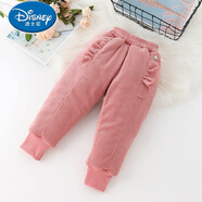 迪士尼（Disney）女童棉褲超厚女寶寶一條過冬褲子兒童外穿冬季三層加絨加厚保暖褲 粉色 三層加絨加厚 110 建議105cm左右