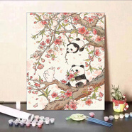 diy數(shù)字油畫可愛小動(dòng)物插畫手工填充填色系裝飾畫掛畫壁畫 K8 30*40繃好實(shí)木內(nèi)框+顏料畫筆