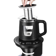 美能迪桶裝水燒水壺一體機電動(dòng)上水自動(dòng)抽水器帶加熱燒水器大桶水泡茶桶裝水飲水機底上水電熱水壺 黑色【底部上水】帶茶漏+雙層玻璃壺 1L