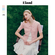 ELAND衣戀短袖針織衫女時(shí)尚甜美糖果色polo衫2025夏季新款 淺粉色(26)L/Pink M 165
