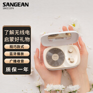 山進(jìn)（SANGEAN） PANDORA便攜式藍(lán)牙音箱低音炮家用小音響收音機(jī)復(fù)古迷你可愛七夕情人節(jié)禮物 白色