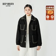 深呼吸DEEP BREATH女裝寬松小香風(fēng)石墨烯棉服棉衣外套女A401315 黑 M (3碼)