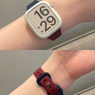 星迎適用oppo watch3/2/X/3pro/4pro/S手表帶OPPOX2mini拼色硅膠智能腕帶替換配件通用男女原裝新款夏 細款蝴蝶-酒紅色+深藍色(一條裝) OPPOWatch2代(表盤(pán)42mm)