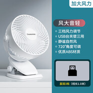 機番長(cháng)虹電風(fēng)扇小風(fēng)扇小型學(xué)生宿舍2024新款桌面臺式夾式便攜式手持迷你usb充電辦公室家用床上嬰兒靜 冰川白【直插三檔】強勁大風(fēng)力+USB臺夾壁三用+7 1mAh
