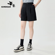 哥弟（GIRDEAR）女裝簡(jiǎn)約休閑西裝短褲女1100539 黑色 M (3碼)