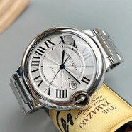 卡地亞（Cartier）【二手99新】卡地亞（Cartier ）藍氣球系列男表女士名表自動(dòng)機械石英表外圈后鑲鉆奢侈品腕表 42表徑 鋼帶W69012Z4機械表