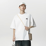 潮氪 短袖t恤男 夏季潮牌五分半袖男士衣服男圓領(lǐng)情侶裝夏天寬松潮流 白色MT7145 M 推薦100-125斤