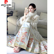 皮爾卡丹馬面裙全套連衣裙2023秋冬季新款新中式國風套裝女小個子感氣質服 羽絨外套+馬面裙(兩/件套)【2023 S