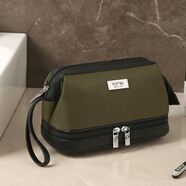 ToMill洗漱包男士商務(wù)出差旅行收納包洗護用品收納袋干濕分離防水化妝包 羅密歐-橄欖綠