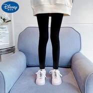 迪士尼（Disney）女童打底褲春秋季新款女孩中大童百搭長(cháng)褲外穿洋氣時(shí)尚兒童裝褲子 純黑色(春秋款) 110 (建議身高96-106cm)
