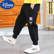 迪士尼（Disney）男童褲子2025新款春秋款童裝大童秋款男孩長(zhǎng)褲衛(wèi)褲兒童運(yùn)動(dòng)褲秋裝 黑色米奇高棉長(zhǎng)褲 春秋款 120cm 適合身高115cm左右