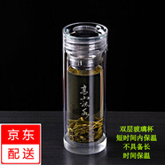 紅鐵普 水晶玻璃杯保溫雙層帶蓋過(guò)濾泡茶杯辦公車(chē)載杯子便攜水杯子耐熱 高山流水（銀圈） 360ml