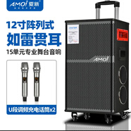 夏新（Amoi）廣場舞音響戶外K歌拉桿移動藍(lán)牙音箱直播家用12英寸三分頻低音炮擴(kuò)音器帶麥克風(fēng) 12吋五分頻15喇叭（雙無線話筒)