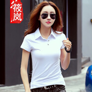 筱嵐2025夏新款正肩修身韓版純色polo領(lǐng)短袖T恤女翻領(lǐng)POLO衫棉質(zhì)上衣 白色 XL (115-130斤)