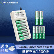 德力普（Delipow）充電電池 5號7號電池 配12節(jié)電池充電器套裝適用于玩具/遙控器/電子秤/電動牙刷/鼠標(biāo)鍵盤等