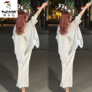 啄木鳥(niǎo)天絲后背開(kāi)叉襯衫女防曬衣夏薄款開(kāi)衫外套設計感小眾空調衫雪紡上 白色 2XL