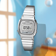 卡西歐（CASIO）小方塊手表復古時(shí)尚休閑防水小方塊小金表女表LA680WGA-1DF電子表 LA670WA-7DF銀底銀色好好看