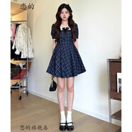 戀的連衣裙夏季2024新款法式公主蓬蓬裙衣服甜妹學(xué)生小個(gè)子短裙子夏天 時(shí)尚韓版圖片色 均碼（可備注碼數(shù)）