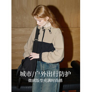 庫恩瑪維短款戶(hù)外夾克女款休閑外套2024年秋季新款撞色連帽上衣K33580 卡其色 S