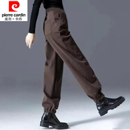 皮爾卡丹（pierre cardin）23年新款秋冬軍綠色純棉工裝褲女新款外穿女褲束腳運動褲休閑哈倫 咖色【春秋款】 XL 建議130-145斤