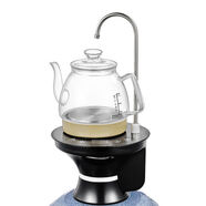 美能迪桶裝水燒水壺一體機(jī)電動(dòng)上水自動(dòng)抽水器帶加熱燒水器大桶水泡茶桶裝水飲水機(jī)底上水電熱水壺 黑色+玻璃壺+自動(dòng)上水帶加熱 1L