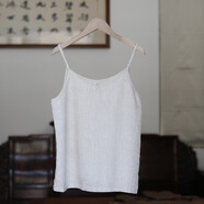 如素慢衣25夏新品 砂洗亞麻寬松吊帶女簡(jiǎn)約百搭背心內搭20588 雨露麻 L  115-135