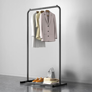 木樽室內晾衣架落地臥室單桿晾衣桿晾衣服曬衣架可置物多功能陽臺衣架 升級款 黑色60cm 大