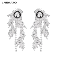 LNERATO露娜依蕾托怪誕舞會系列紐扣羽毛耳釘時尚個性高級感耳飾 銀色 61
