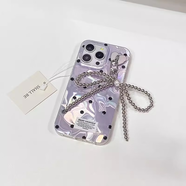 世博納 S水波紋鐳射紫波點(diǎn)適用魅族21手機殼note10三星s24s23s22s21s20水鉆珍珠鏈條oneplus11一加12小眾1+ 【水波紋溫柔紫波點(diǎn)+蝴蝶結掛飾】愛(ài)心貼 iPhone 其他型號