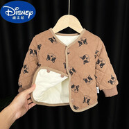 迪士尼（Disney）加絨羽絨棉服內(nèi)膽嬰兒童秋冬裝小棉衣外套0一1歲男童寶寶圣誕禮物 卡其狗（男寶寶洋氣冬天小棉服20 90cm（1一2歲）