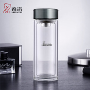 希諾（HEENOOR）玻璃杯雙層家用辦公透明杯子潮流商務創(chuàng)意便攜車載水杯 本色（XN-9973）精美禮盒版315ml