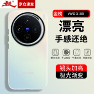 暴走 適用vivox100手機殼 VIVO X100保護套 硅膠軟邊簡約半透明全包防摔鐳射漸變高級感磨砂硬殼