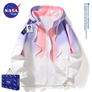 NASA BASE官方潮牌聯(lián)名外套男女款春夏季青少年漸變防曬衣服大碼皮膚衣夾克 23309粉色（春秋款） M （建議80-100斤）