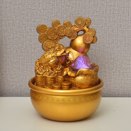 流水家園聚寶盆噴泉搖錢(qián)樹(shù)桌面擺件家居裝飾客廳工藝品辦公室開(kāi)業(yè)喬遷送禮 2192小號普通【長(cháng)18*寬18*高23】 插電款