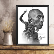 科比紀念品簽名擺件掛畫(huà)相框照片籃球生日禮物周邊海報裝飾畫(huà)籃球球迷 科比-41 (10寸鋁合金框)