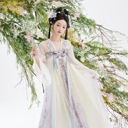 十三余小豆蔻兒[月隱花朝]春日紫色刺繡斗篷對襟衫齊胸破裙漢服女 對襟衫+齊胸破裙+配飾 現貨 S