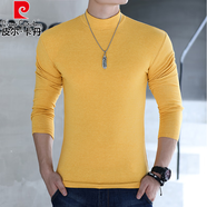 皮爾卡丹（pierre cardin）男純棉半高領(lǐng)長袖打底衫t恤青中年秋衣內(nèi)衣修身體恤男士上衣秋冬 長 袖半高 領(lǐng) 姜黃 2XL 【130-145斤 】