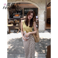 鳳蝶兒新款連衣裙子女裝夏天套裝夏季韓版設(shè)計小香風(fēng)短裙兩件套套裝 3207上衣+裙子 S