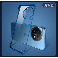 ROMSION適用一加Ace2pro手機殼1十a(chǎn)ce2v透明硬殼1+Ace競速版超薄無(wú)邊框散熱一加11防摔one plus10R保護套9 【海軍藍】電鍍透明無(wú)邊框- 一加 Ace 2