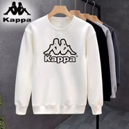 卡帕同款新款情侶裝圓領(lǐng)衛衣寬松加厚大碼加絨休閑男女長(cháng)袖外套上衣 春秋白色靠背大標衛衣(H棉春秋) L(注意參考尺碼表)