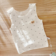 迪尼豆豆夏季薄款男女寶寶純棉衣服嬰兒護肚背心T恤嬰幼兒上衣新生兒夏裝 （背心）憨憨熊藍~夏季薄款~ 73 碼（3-6月內）