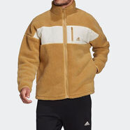 阿迪達斯（adidas） 夾克男裝春季新款運動(dòng)服加厚保暖防風(fēng)寬松羊羔絨立領(lǐng)外套 HI1185金色白色 XL